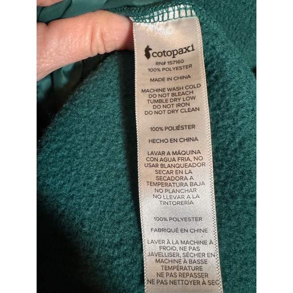 Cotopaxi Teca Fleece Full Zip Jacket Mens XL Teal Green Retro Stripe - Picture 5 of 5